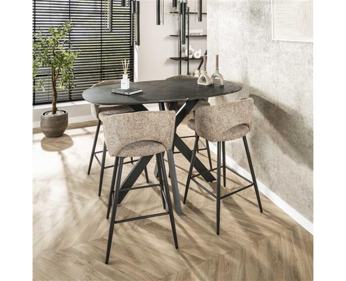 Barstoel boucle salon. VPE2 - Tissee cargo zandkleur