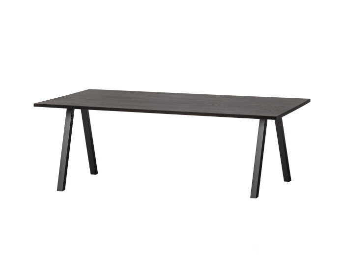 Combi-tablo: Tafel Eiken Blacknight 220x90 & 2-stand Poot - WOOOD
