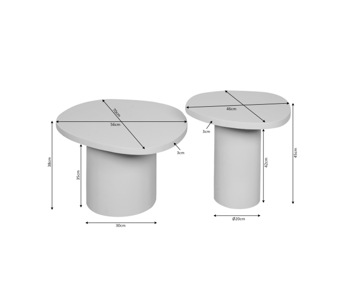 Salontafel Mirre | Brown | Set van 2
