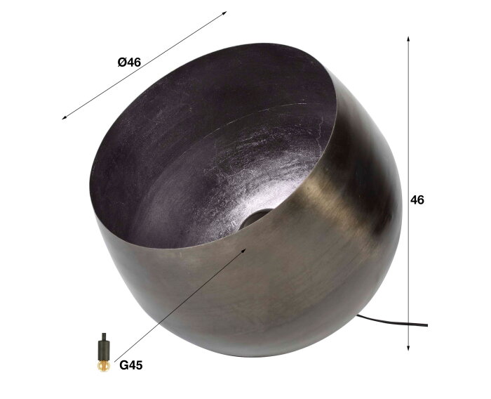 Tafellamp &Oslash;50 basket XL - Zwart nikkel