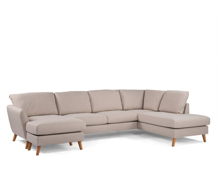 3 seater corner right CL, fabric Inari 22, I460 beige, oak leg