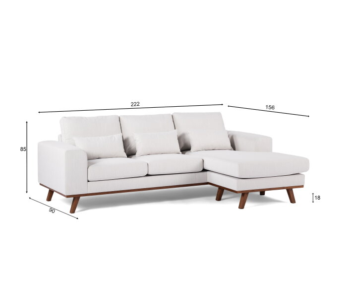 3 seater sofa CL L+R, fabric Melva 02, M460 beige