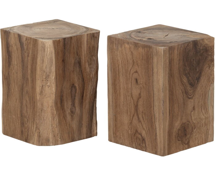 MUST Living bijzettafel Rio - teakhout stam - 38x25x25 cm