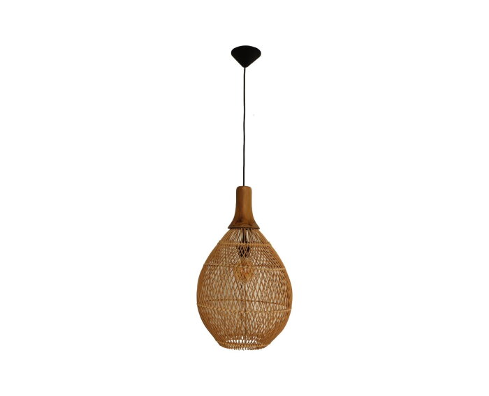 Hanglamp Rotan - 34x34x58 - Naturel - Rotan/teak