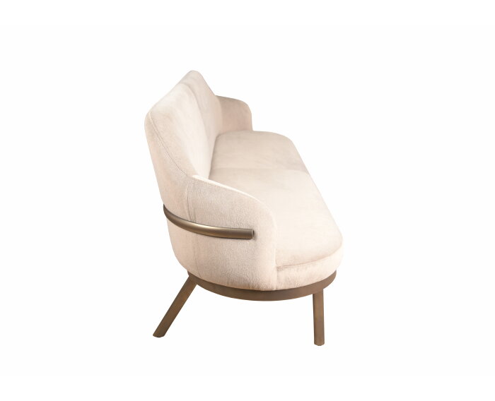 Eetkamerbank New York - Lana taupe 12 - anodic bruin - 180 cm