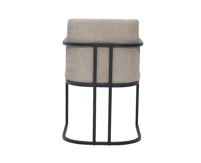 Tower Living Archi Eetkamerstoel met Armleuning &ndash; Japandi Stijl &ndash; Beige &ndash; 55x60x83 cm