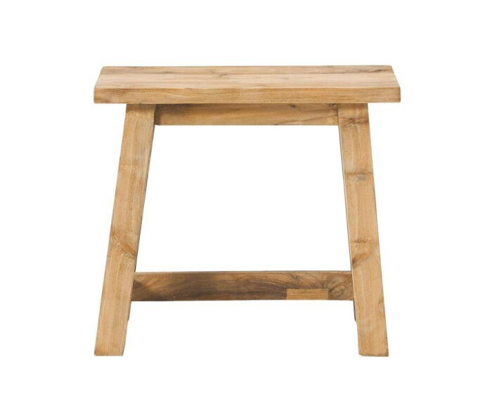 Decoratieve kruk Lawas - 50 cm - blank - teak