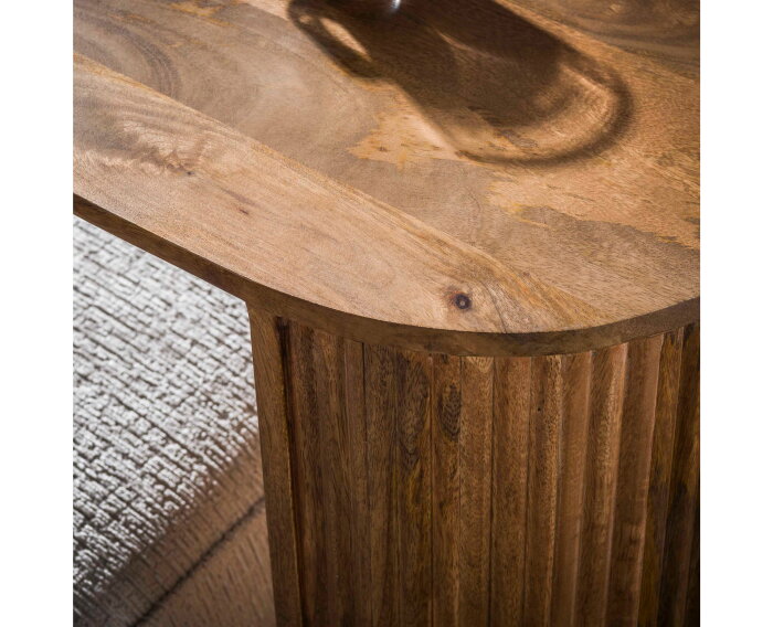 Overzettafel Wave - Massief mango zand