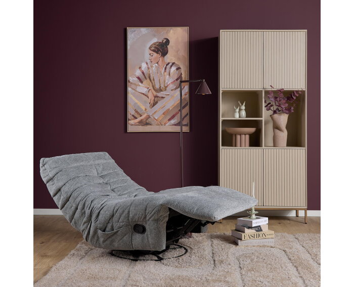 Relaxfauteuil Zen - Draaibaar & Verstelbaar - Aragon stof - Grey - 78&times;97&times;90 cm - Starfurn