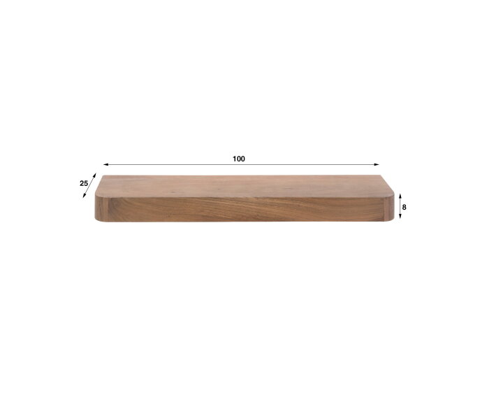 Wandplank Carve 100 - Massief acacia bruin