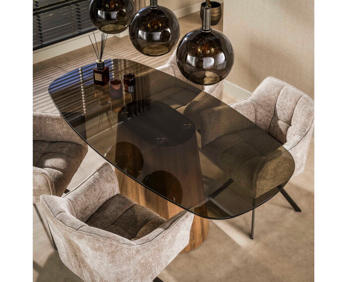 Eettafel Tinto Centro 215 - Brons glas
