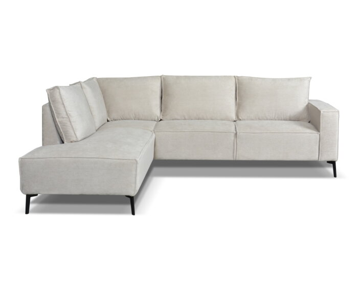 Hoekbank Valenzo Licht Beige - Memphis 4 &ndash; Ottomane links &ndash; 265x210 cm
