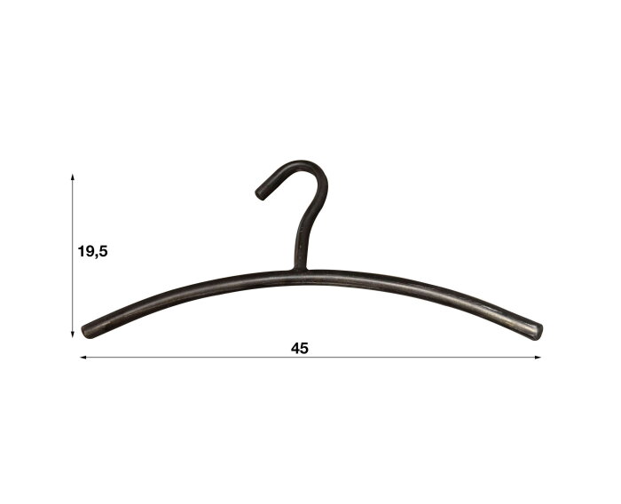 Garderobehanger ronde buis per 6 - zwart