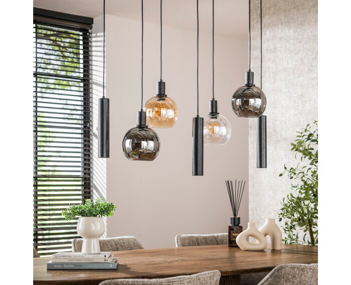 Hanglamp 4+3L Sfera tricolore - Artic zwart