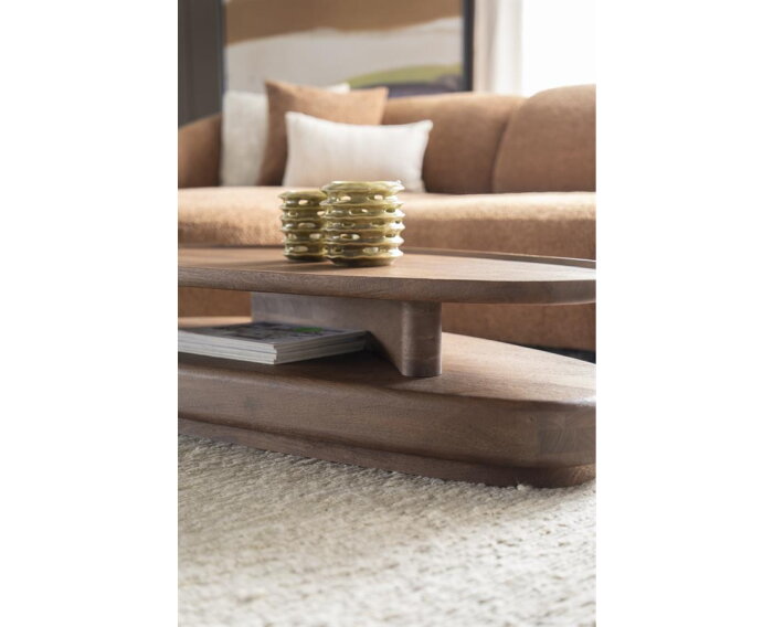 Eleonora Salontafel Nino organisch 140x65cm - bruin - Japandi