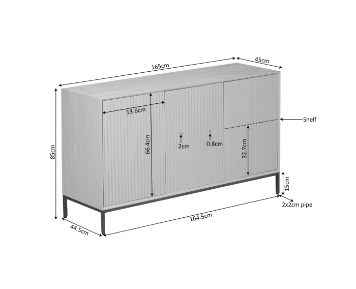 Dressoir Madison Brown  | 165 cm