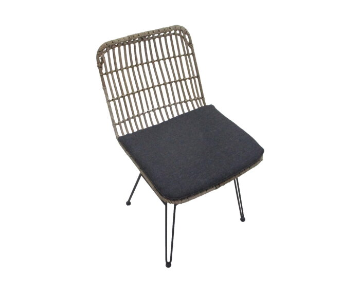 FLAMINGO DINING CHAIR WITHOUT ARMREST  -  STEEL BAMBOO LOOK