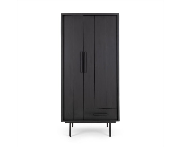Garderobekast Jayden mangohout 85 cm - Zwart