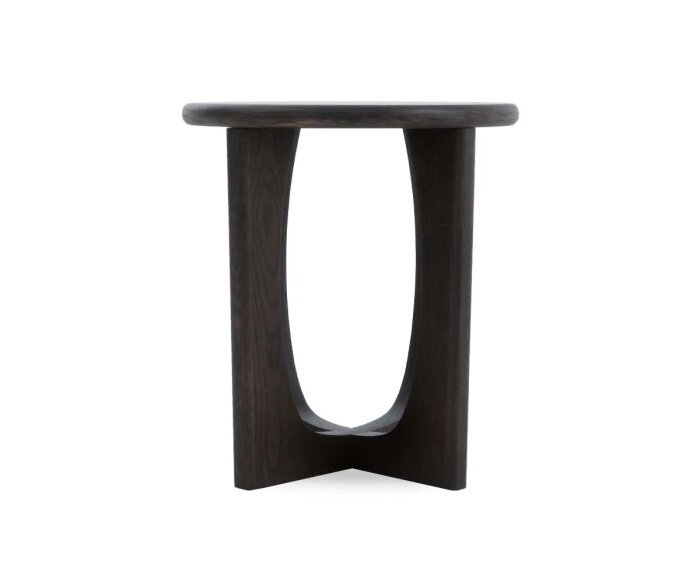 Bijzettafel Flow rond eiken &Oslash;45 CM - Espresso bruin - Japandi