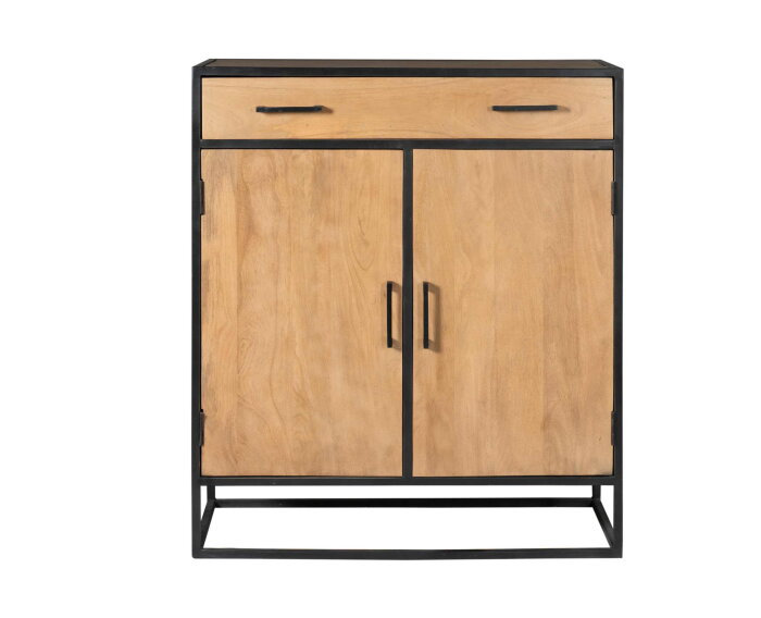 Kabinet kast Denver | Mangohout en staal | 100 cm