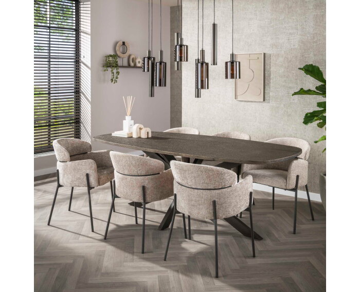 Hanglamp Sepiora 9 lampen - Sienna bruin - Hotel Chique - 116x22x150 cm - leeslamp