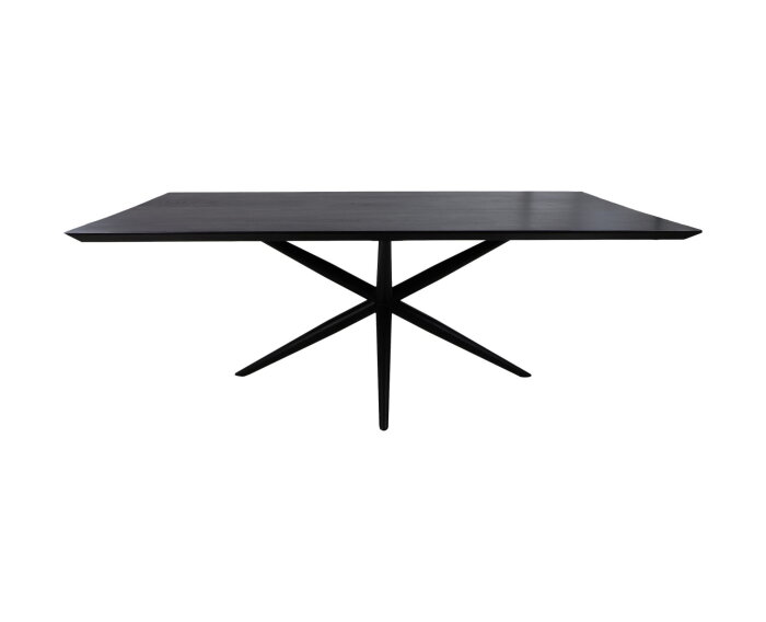 Eettafel Zurich rechthoekig - 200x100x76 - Zwart - Acaciahout/metaal