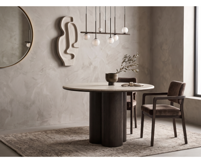 Eettafel Piazze rond marmer &Oslash;120 CM - Beige