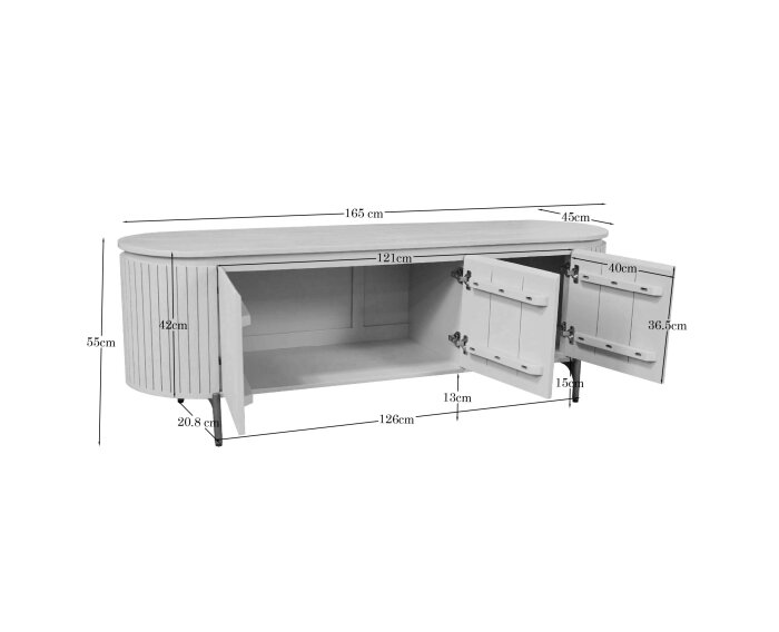 Tv meubel Solana Bruin Mangohout 165 cm