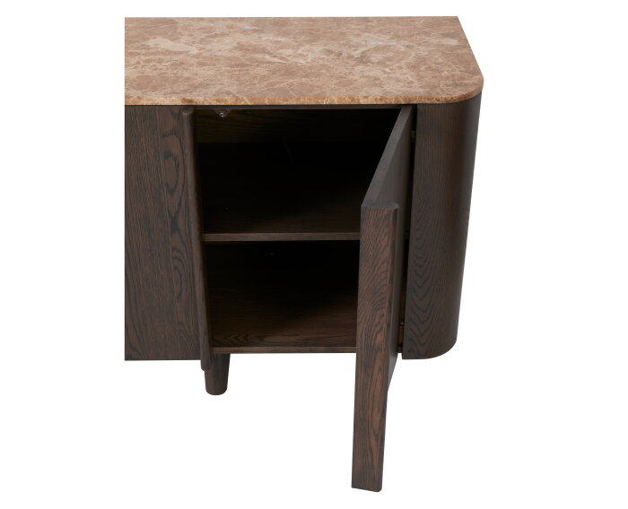 Dressoir Acro eikenhout 192 cm - Emperador marmer - Espresso bruin - Japandi