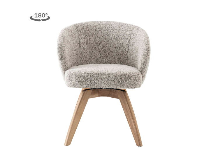Tower Living Brescia Armstoel - fabric Puente 06 beige white (draaibaar)