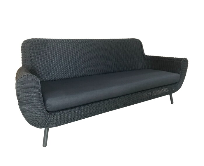 JONAH 3 SEATER SOFA (000314)  -  STEEL DARK GREY & POWDER COATED ANTHRACITE (LEGS)