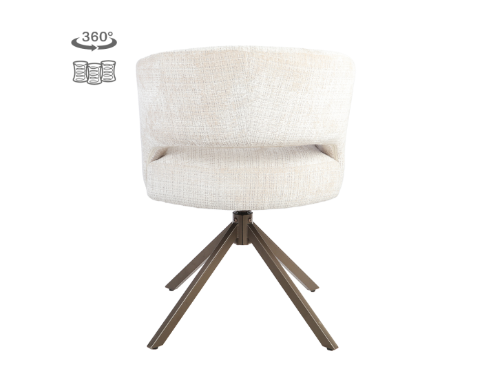Tower Living Mura eetkamerstoel draaibaar - Cremona 02 sand - Anodic brown