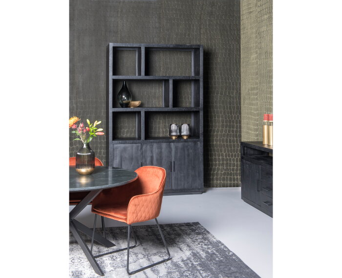 Wandkast Jaxx 145 cm - zwart | Livingfurn