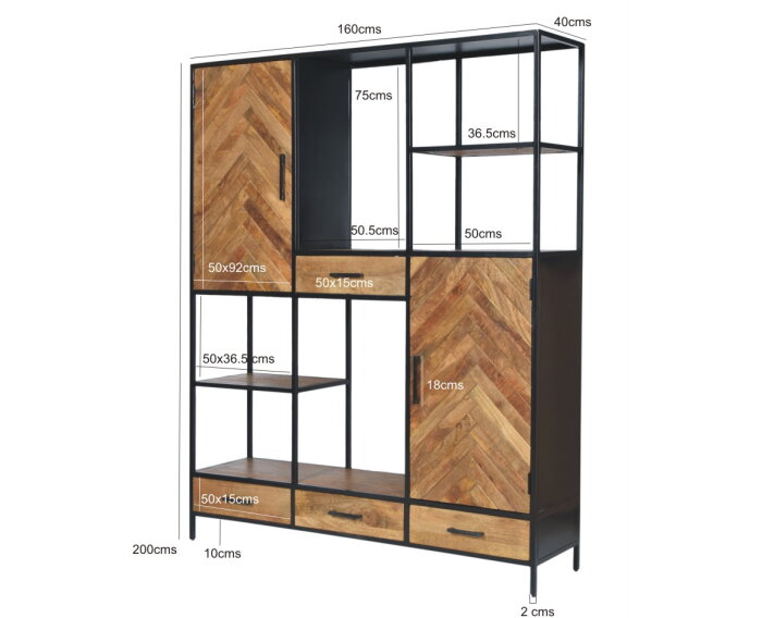 Vakkenkast Brooklyn | 160 cm | Livingfurn