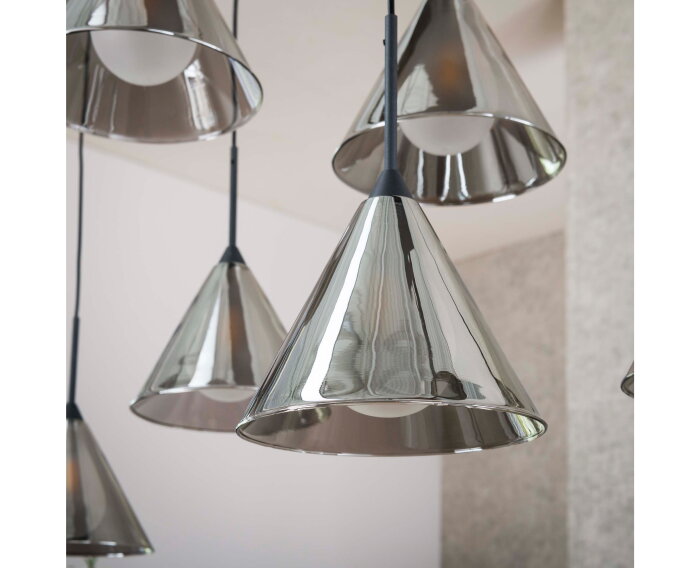 Hanglamp 5+4 tapse kap glas (G9) - Smoke grey glas