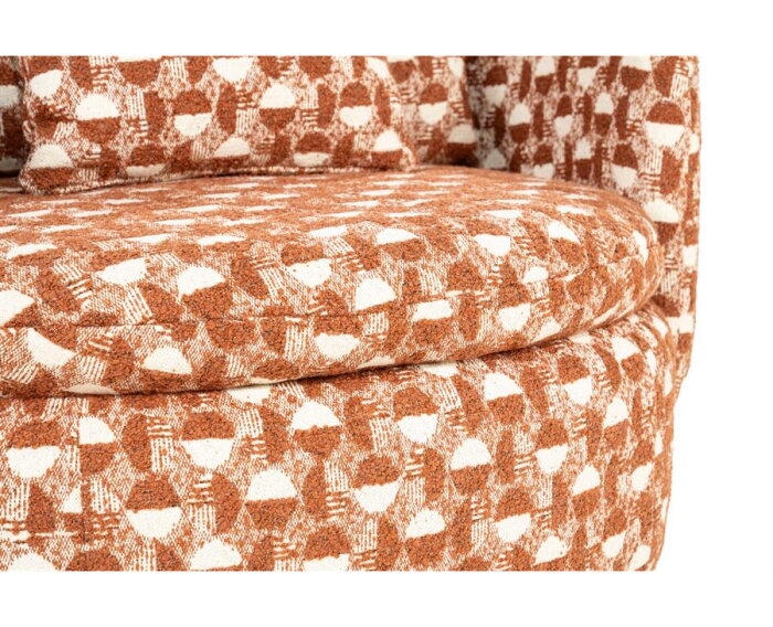 SEVN Lois fauteuil draaibaar - Rond en uitnodigend - Terracotta - 107x97x84 cm