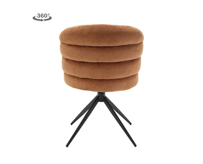 Eetkamerstoel Carro draaibaar Chenille - Caramel brown
