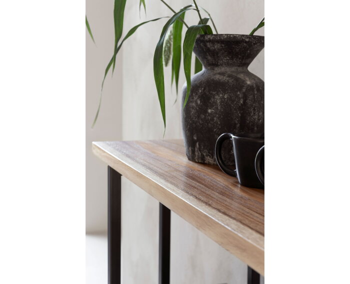 Bookrack Flare Low , 3 open racks (Knock Down),145x130x40 cm, suar wood