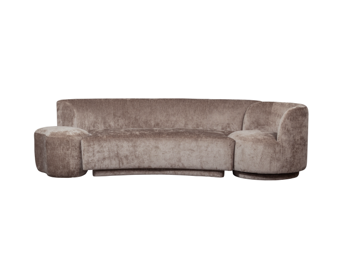 COMBI-POPULAR: BANKJE + FAUTEUIL + POEF TAUPE - BePureHome