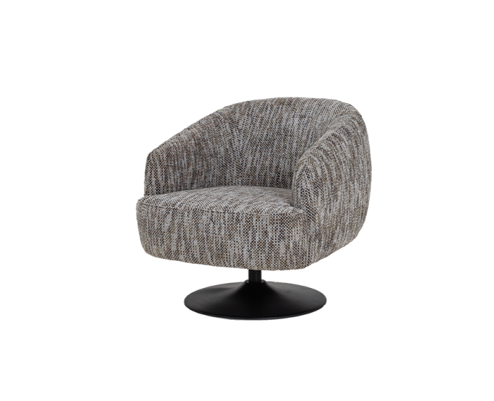 Barga Fauteuil - fabric TED 8 white-grey (draaibaar)
