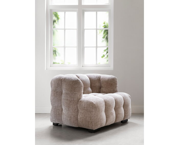 MUST Living Fauteuil Mars - Glamour sand - 75x102x95 cm