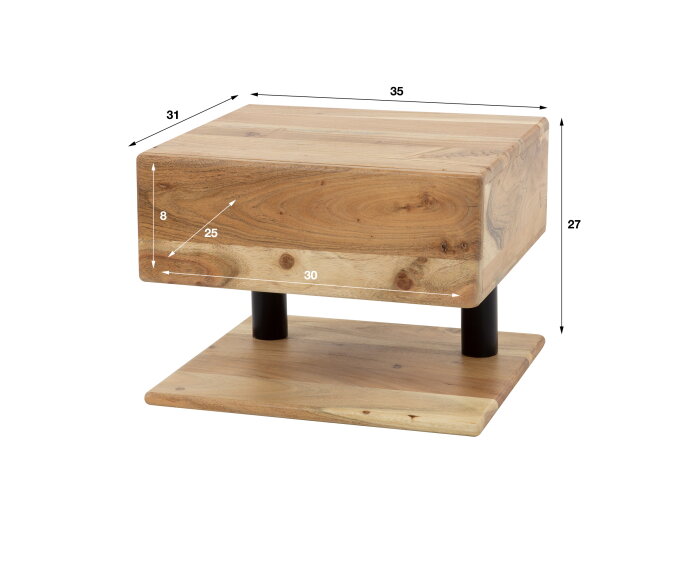 Nachtkastje Shelve zwevend acacia