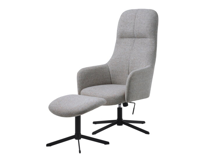 Fauteuil Manning met voetenbank - Naturel