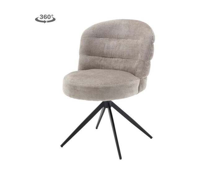 Eetkamerstoel Carro draaibaar Chenille - Ice grey