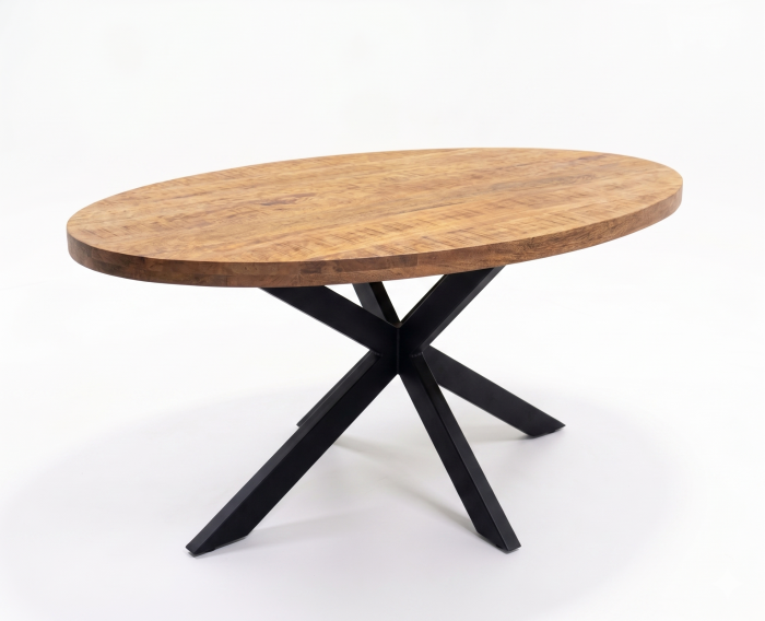 Eettafel Sophie HPL mangohout ovaal 160x90 cm - Naturel