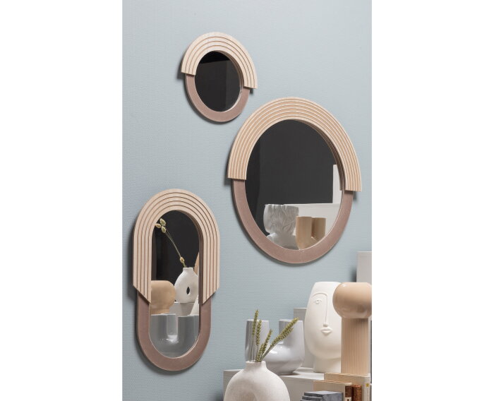 Hailey Spiegel Rond 29cm Naturel - WOOOD Exclusive