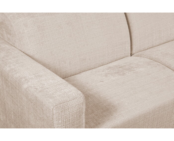 Hoekbank Nolan met Chaise Longue Rechts &ndash; Cremona Stof - Natural - 275x150x84 cm