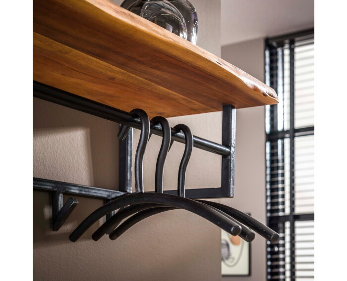 Kapstok Timber 6 haken hoedenplank 100 cm
