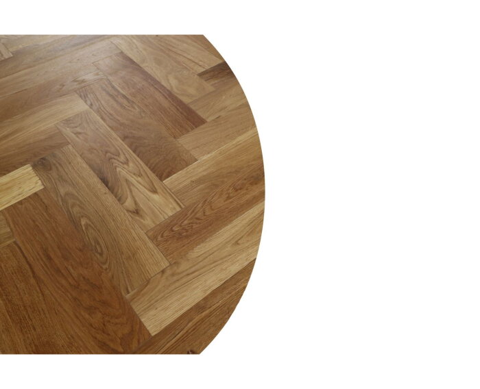 Tafelblad visgraat Rond- 140x140x4 - Naturel - Eiken