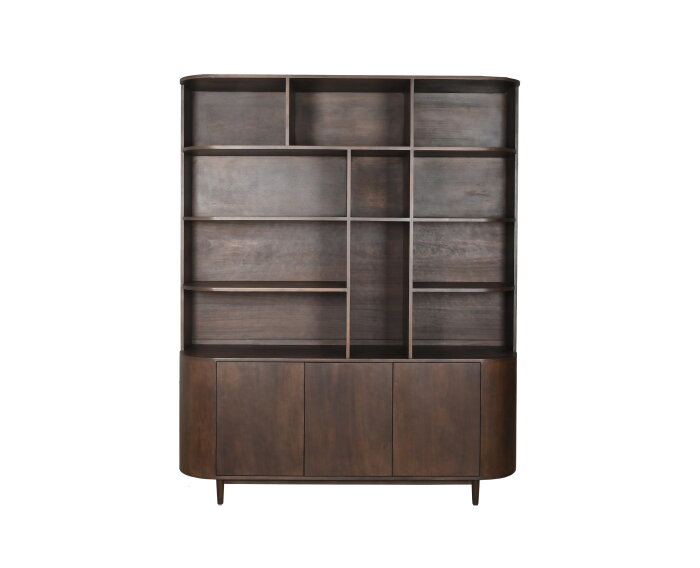 Vakkenkast Milla groot mangohout 185x45x220cm  - Bruin - Japandi